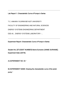 Pumps in Series & Parallel: Lab Report - Characteristic Curves