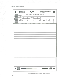 IELTS Writing Task 1 Answer Sheet Sample | Cambridge Assessment
