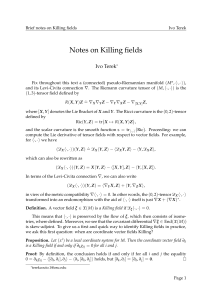 Killing Fields: Definitions, Properties, and Examples