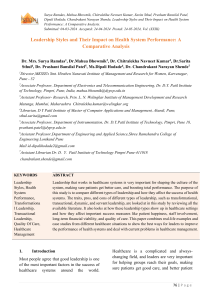 Leadership Styles & Health System Performance: A Comparative Analysis