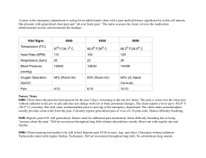 Sickle Cell Anemia Patient Assessment & Treatment