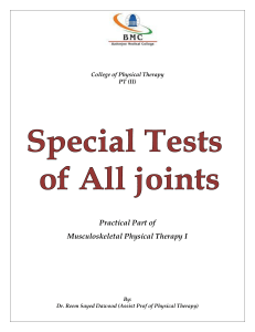 Musculoskeletal Physical Therapy Special Tests Guide
