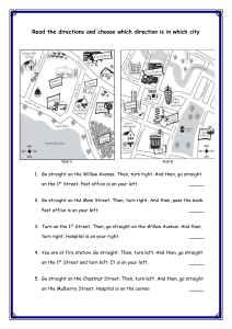 Map Reading Worksheet: Directions & City Landmarks