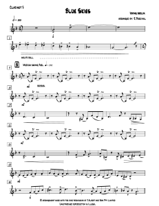 Blue Skies - Partytura na Klarnet 3