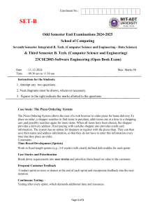 Software Engineering Exam 2024-2025: Pizza Ordering System Case Study