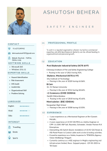 Ashutosh Behera - Safety Engineer Resume