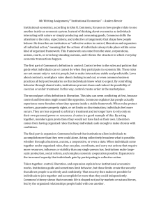 Institutional Economics: Commons' Theory Explained