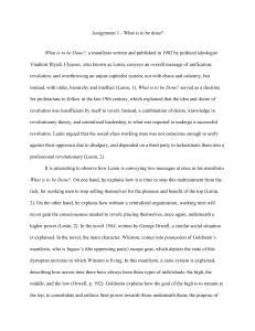 Lenin's Revolution & Orwell's Dystopia: Assignment Analysis