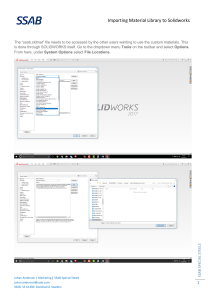 Importing Material Library to Solidworks: SSAB Custom Materials Guide