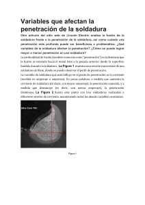 Variables que afectan la penetraci&oacute;n de la soldadura