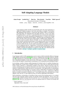 Self-Adapting Language Models (SEAL): RL for LLM Self-Adaptation