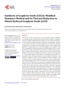 Synthesis of Graphene Oxide (GO) & Reduced GO (rGO) by Modified Hummers Method