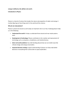 Introduction to Physics: Understanding Energy, Matter & Technology