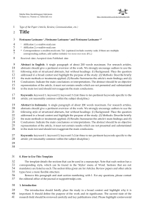 UNNES Sports Science Journal Article Template & Guidelines