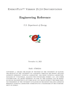 EnergyPlus Engineering Reference: Building Energy Simulation Documentation