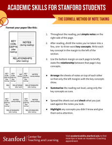 Cornell Note Taking Method: Academic Skills Guide