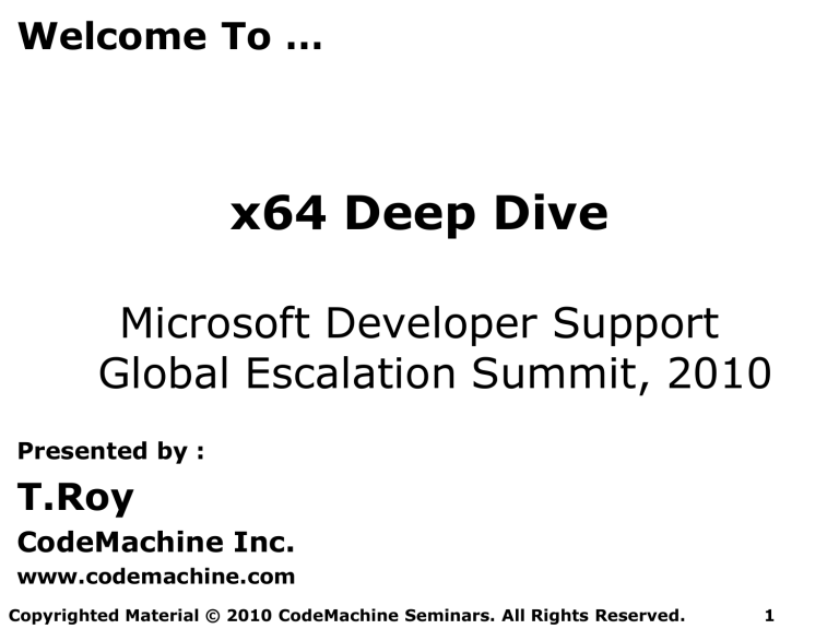 x64 Deep Dive: Architecture, Compiler, Debugging