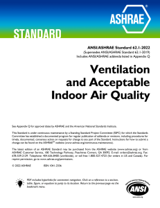ASHRAE Standard 62.1-2022 Ventilation & Indoor Air Quality