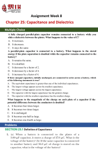 Physics Assignment: Capacitance & Dielectrics Questions