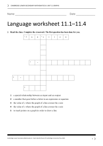 Graphs Worksheet: Cambridge Lower Secondary Math 8