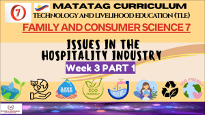 Hospitality Industry Issues: Family & Consumer Science 7