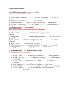 Exercices sur les phrases conditionnelles en fran&ccedil;ais
