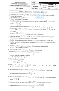 Engineering Mathematics II Exam Paper