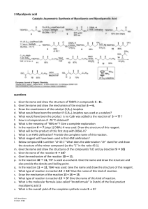 Mycolipenic Acid Synthesis: Exam Questions & Mechanisms