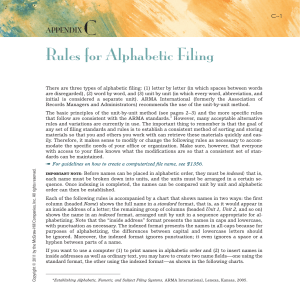 Alphabetic Filing Rules: Unit-by-Unit Method