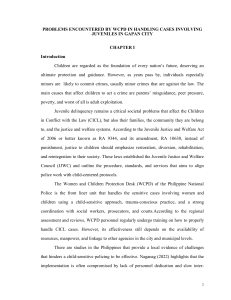 WCPD Challenges in Juvenile Cases, Gapan City, Philippines
