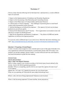 Worksheet 17: Formal Report & Academic Essay Writing Guide