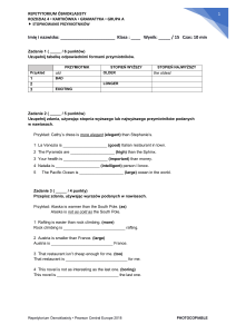 English Grammar Worksheet: Adjective Comparison for Middle School
