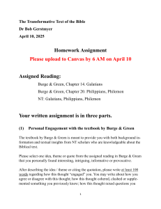 Bible Study: Galatians, Philippians, Philemon Assignment