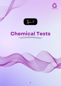 Chemical Tests: Gases, Water, Cations, Anions & Flame Tests Guide