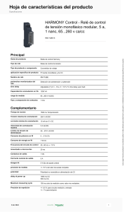 Hoja de datos del rel&eacute; de control de tensi&oacute;n RM17UBE15