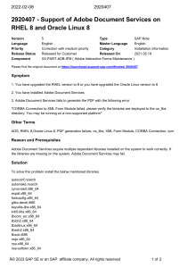 SAP Note 2920407: Adobe Document Services on RHEL 8 & Oracle Linux 8 Fix