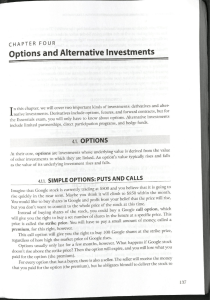 Options & Alternative Investments: Puts & Calls Explained