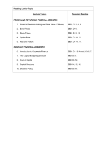 Finance Reading List: Prices, Returns, & Corporate Decisions