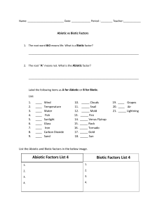 Abiotic vs Biotic Factors Worksheet | Ecology & Biology Activity