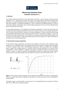 NMR T1 Relaxation Time Measurement: Inversion Recovery Guide
