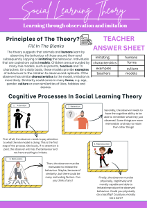 Social Learning Theory: Principles, Processes & Fill-in-the-Blanks