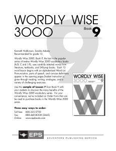 Wordly Wise 3000 Book 9 Vocabulary Sample Lesson 7