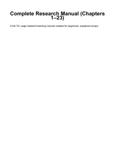 Complete Research Manual for Beginners: Simple Guide to Academic Skills