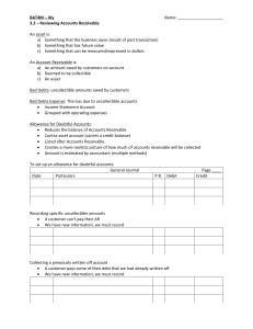 Accounts Receivable Review: Bad Debts & Allowance