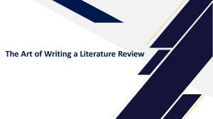 The Art of Writing a Literature Review: A Comprehensive Guide