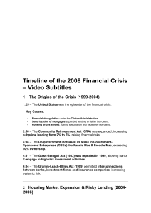 Timeline of the 2008 Financial Crisis: Causes, Events & Recovery