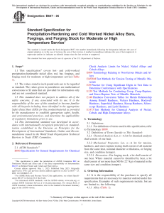ASTM B637-25: Nickel Alloy Bars, Forgings, Forging Stock Specification