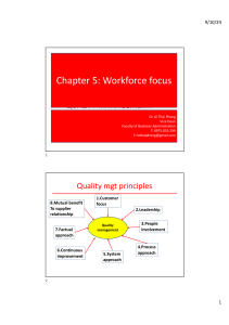 Workforce Focus & Motivation Theories in Quality Management