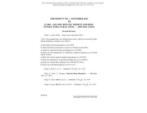 Amendment to IS 2062:2011 Structural Steel Specification - Nov 2012
