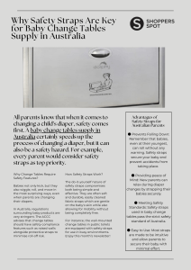 Why Safety Straps Are Key for Baby Change Tables Supply in Australia